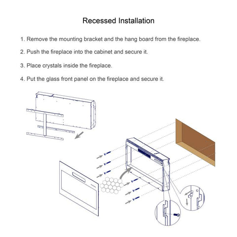 36,42-Inch Built-In Electric Fireplace