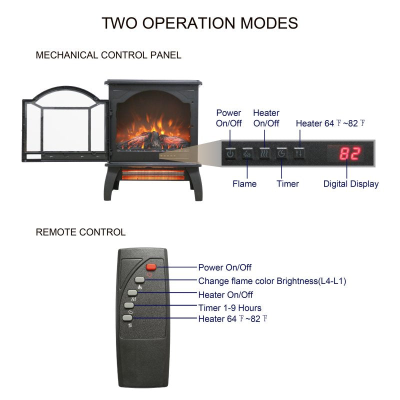 18-Inch 3D Flame Electric Fireplace