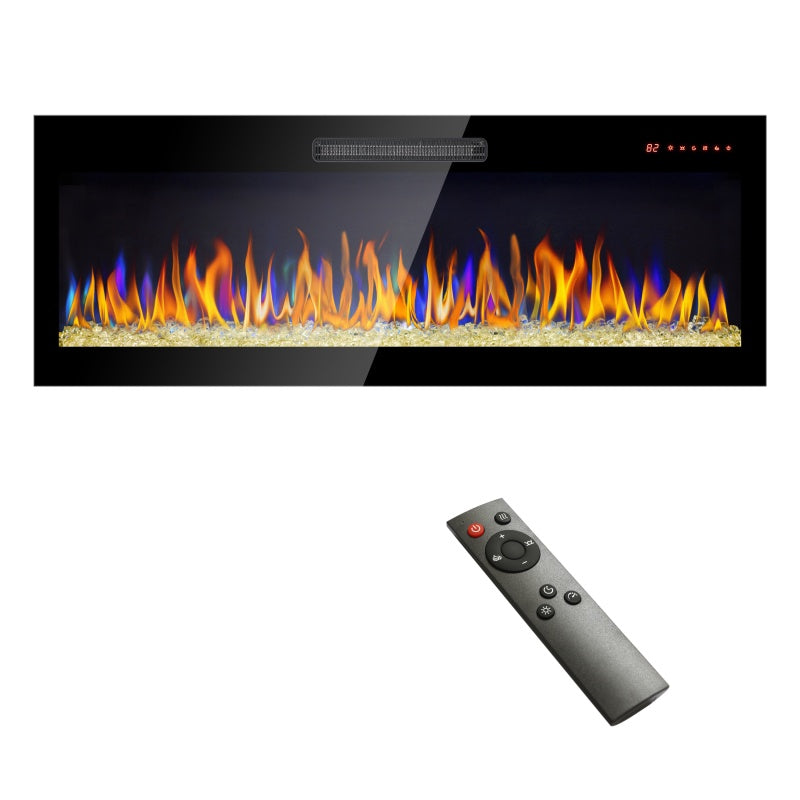 50, 60-Inch Built-In And Wall-Mounted Electric Fireplaces